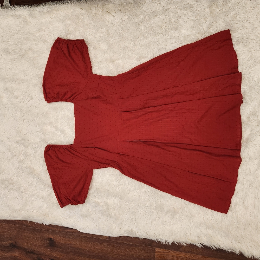 Red Puff Sleeve Dress